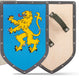 Woodsy houten schild leeuw blauw. 26x39