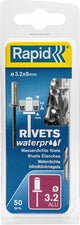 Rapid waterdichte blindklinknagel ø 3,2 x 8 mm 50 stuks + boortje