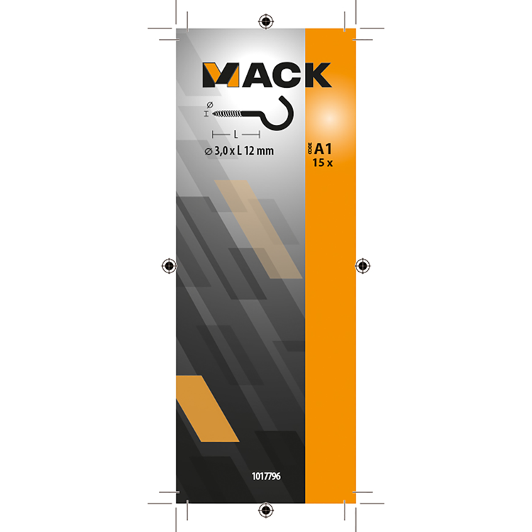 Afbeelding laden in galerijviewer, Mack 1017796 - schroefhaak staal verzinkt 15 st 3,0 x 12 mm | 10 stuks
