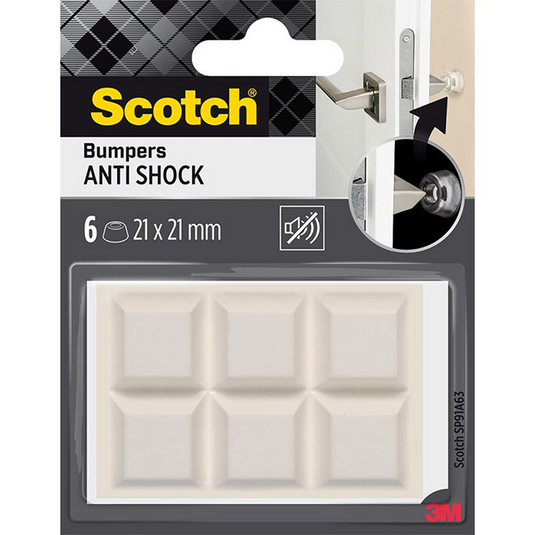 3m 1070696 - scotch® anti shock wall bumpers zelfklevend wit 21mm x 21mm | 10 stuks
