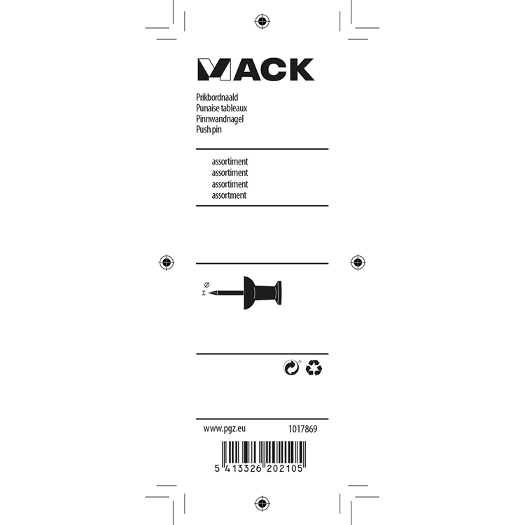 Afbeelding laden in galerijviewer, Mack 1017869 - prikbordnaald staal + kunststof 30 st | 5 stuks
