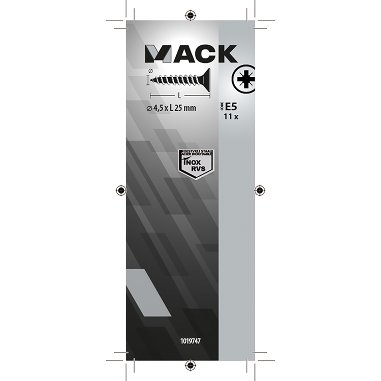 Afbeelding laden in galerijviewer, Mack 1019747 - spaanplaatschroef vz kop rvs 11 st 4,5 x 25 mm | 10 stuks
