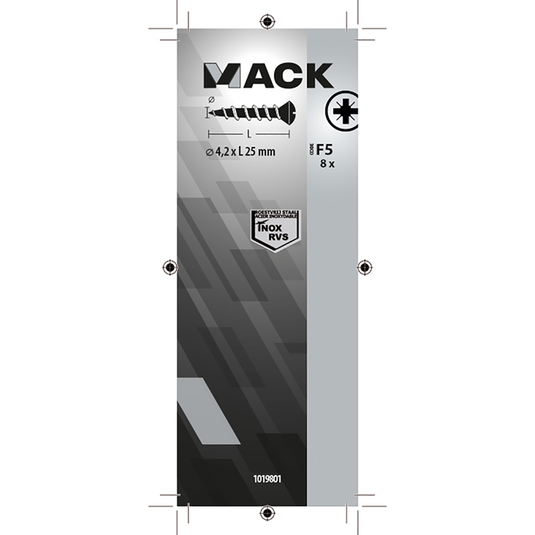 Mack 1019801 - zelftappende schroef bolvz.kopa2 8st 4,2 x 25 mm | 10 stuks
