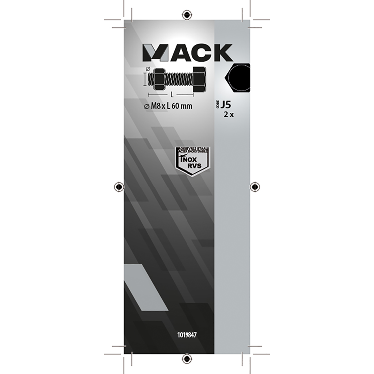 Afbeelding laden in galerijviewer, Mack 1019847 - tapbout + moer roestvrijstaal 2 st m8x60 | 10 stuks

