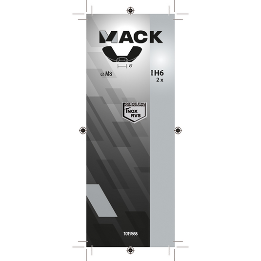 Mack 1019868 - vleugelmoer inox a2 2 st m8 | 10 stuks