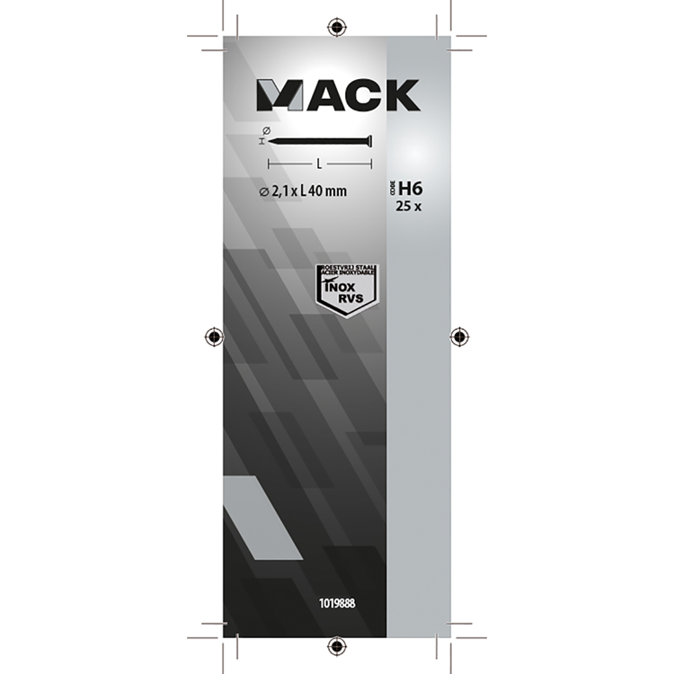 Afbeelding laden in galerijviewer, Mack 1019888 - nagel platte kop inox a2 25 st2,1 x 40 mm | 10 stuks
