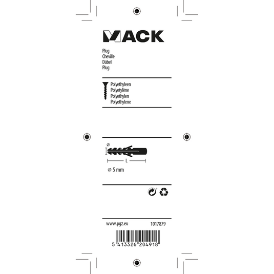 Mack 1017879 - plug polyethyleen 30 st 5 mm | 10 stuks