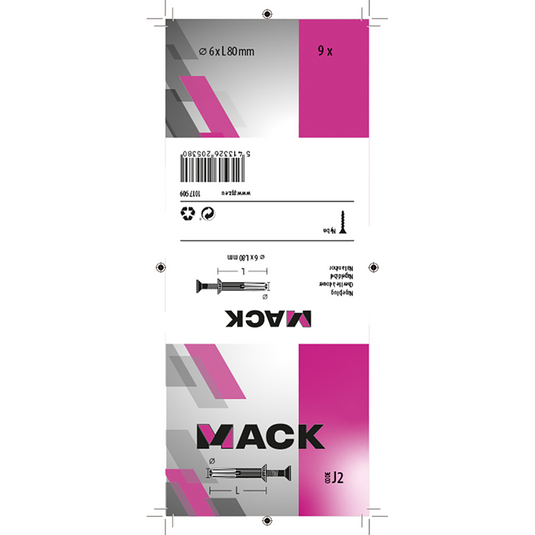 Mack 1017909 - nylon nagelplug polyamide 9 st 6 x 80 mm | 5 stuks