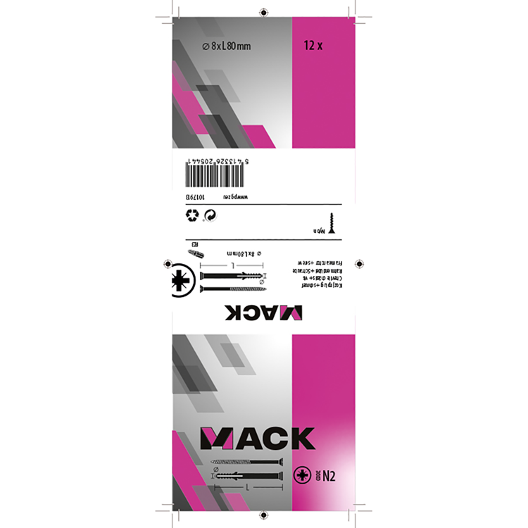 Afbeelding laden in galerijviewer, Mack 1017913 - kozijnplug met schroef polyamide 12 st 8 x 80 mm | 5 stuks
