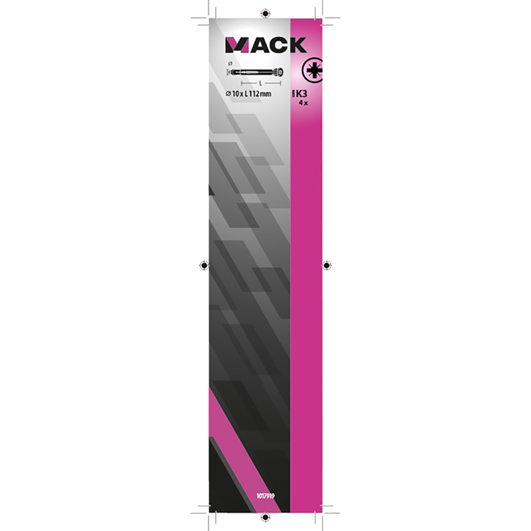 Afbeelding laden in galerijviewer, Mack 1017919 - metalen kozijnplug staal verzinkt 4 st 10 x 112 mm | 5 stuks
