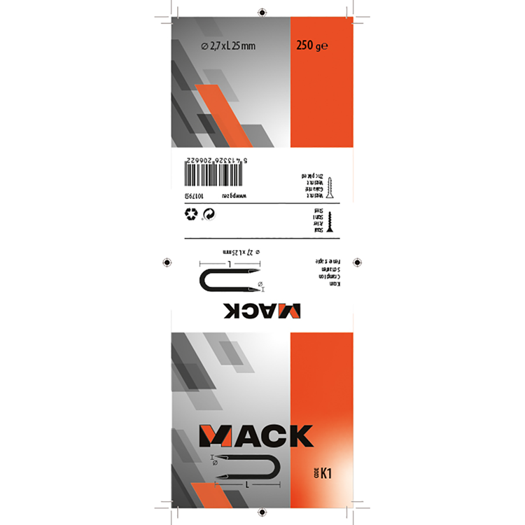 Afbeelding laden in galerijviewer, Mack 1017953 - kram staal verzinkt 250 gr 2,7 x 25 mm | 5 stuks
