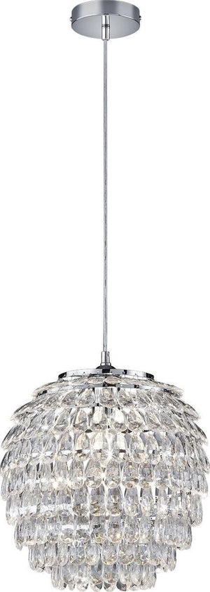 Rl live your light reality petty - hanglamp - chroom - excl. 1x e27 4 w - plafondbevestiging - in hoogte verstelbaar