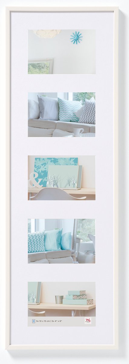 Walther new lifestyle - kunststof lijst - fotoformaat 5 x 10x15 cm - wit