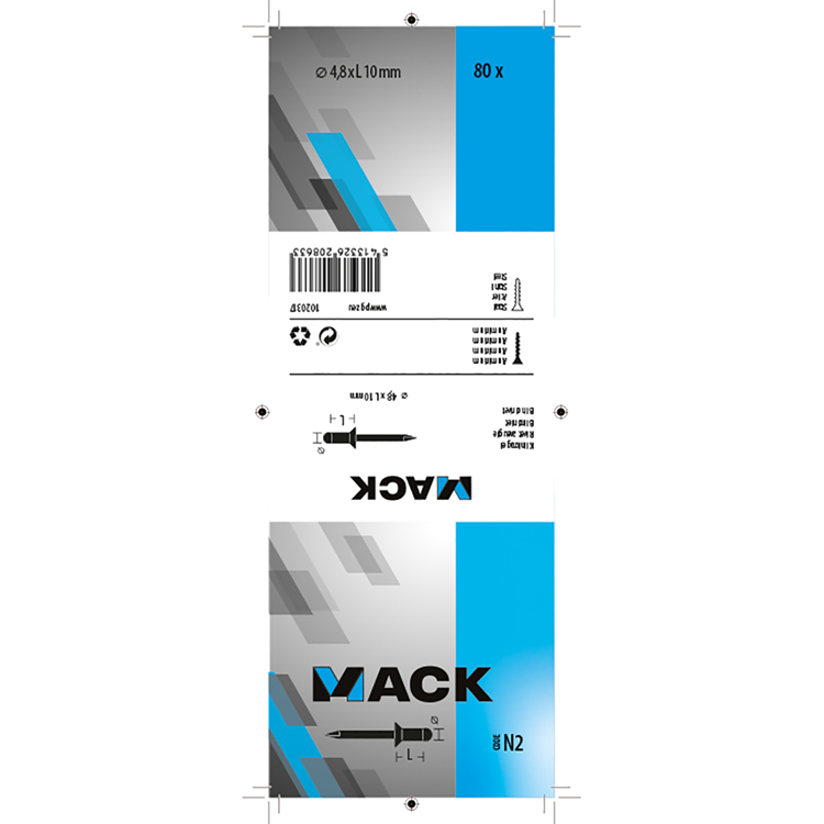 Afbeelding laden in galerijviewer, Mack 1020317 - 80 blindnieten alu 4,8x10mm | 5 stuks
