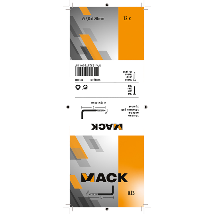 Afbeelding laden in galerijviewer, Mack 1018148 - schroefduim staal verzinkt 12 st 5,0 x 80 mm | 5 stuks

