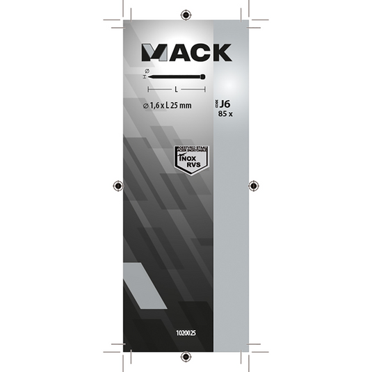 Mack 1020025 - nagel ronde kop inox a2 85 st 1,6 x 25 mm | 5 stuks