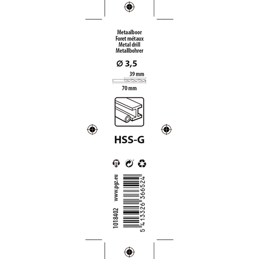 Mack 1018402 - metaalboor hss g din 338 ø 3,5 x 70 mm 2st | 5 stuks