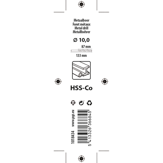 Mack 1018434 - metaalboor hss co5% din 338 ø 10,0 x 133 mm | 5 stuks