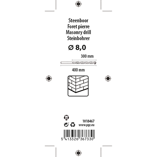 Mack 1018467 - betonboor din 8039 ø 8,0 x 400 mm | 5 stuks