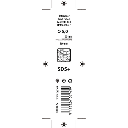 Mack 1018477 - hamerboor sds + ø 5,0 x 160 mm | 5 stuks