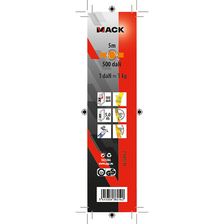 Cargue la imagen en el visor de la galería, Mack 1023386 - spangordel polyester, ratelspanner 25mm-5m max500kg | 3 stuks
