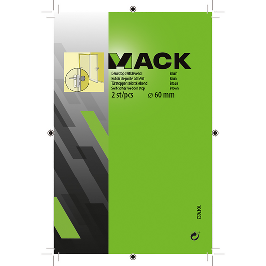 Mack 1047652 - deurstop zelfklevend bruin ø 60 mm 2 st pcs | 6 stuks