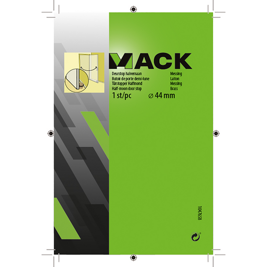 Mack 1047658 - deurstop halvemaan messing ø 44 mm 1 st pc | 6 stuks