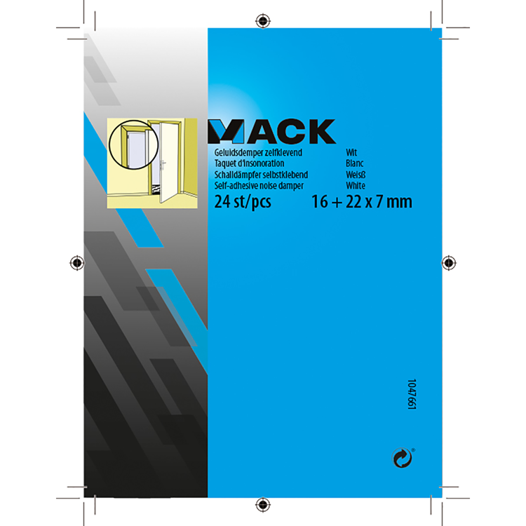 Afbeelding laden in galerijviewer, Mack 1047661 - geluidsdemper zelfklevend wit 16 + 22 x 7 mm 24 st pcs | 12 stuks
