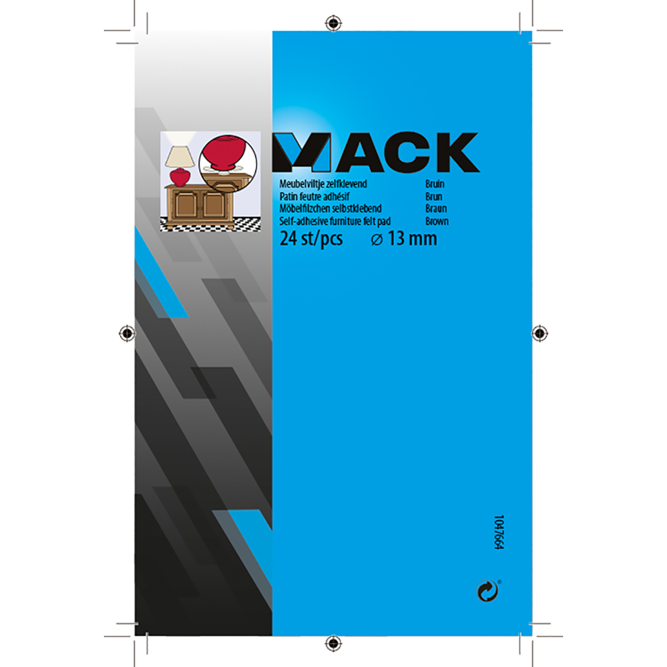 ギャラリービューアに画像をロードする, Mack 1047664 - meubelviltje zelfklevend bruin ø 13 mm 24 st pcs | 12 stuks
