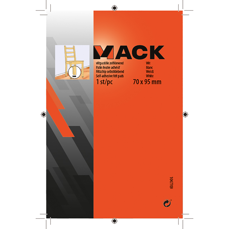 Chargez l'image dans la visionneuse de la galerie, Mack 1047709 - viltpastille zelfklevend wit 70 x 95 mm 1 st pc | 12 stuks
