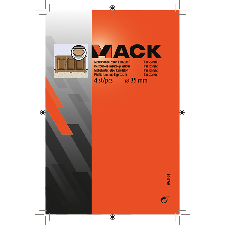 ギャラリービューアに画像をロードする, Mack 1047765 - meubelonderzetter kunststof transparant ø 35 mm 4 st pcs | 6 stuks
