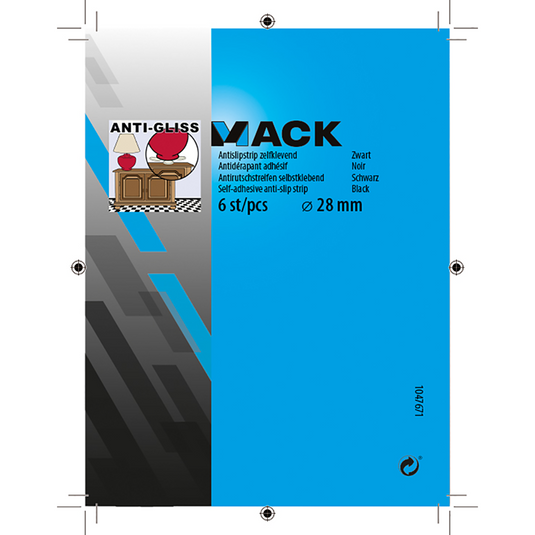 Mack 1047671 - antislipstrip zelfklevend zwart ø 28 mm 6 st pcs | 12 stuks