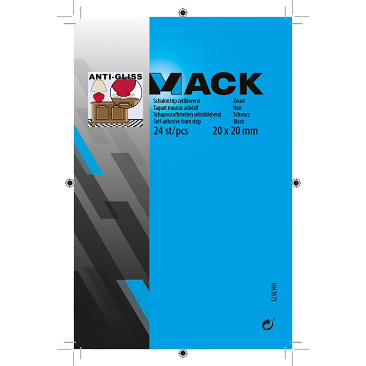 Chargez l'image dans la visionneuse de la galerie, Mack 1047673 - schuimstrip zelfklevend zwart 20 x 20 mm 24 st pcs | 6 stuks
