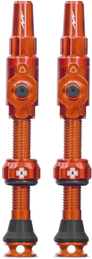 Muc-off tubeless valve big bore lite large orange presta valve 45mm