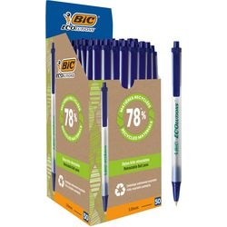 Bic balpen clic stic + drukknop blauw