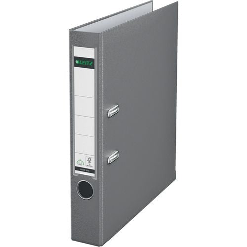 Ordner leitz 1015 plastic breedte 5,2cm grijs insteeketiket grijpgat