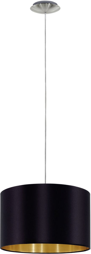 Eglo maserlo - hanglamp - 1 lichts - ø380mm. - nikkel-mat - zwart, goud