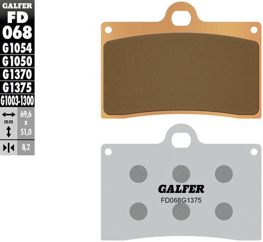 Galfer remblokken fd068 brake pad fd068 g1375 sintered metal