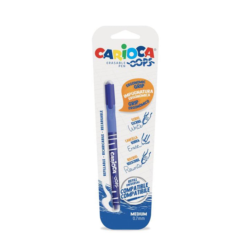 Carioca oops uitwisbare pen 0,7mm blauw
