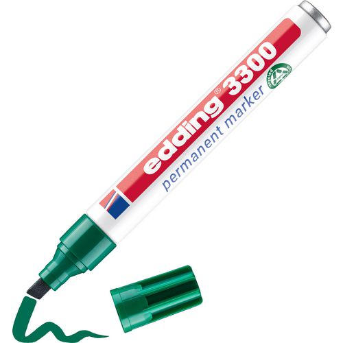 Permanente marker edding 3300 groen 1-5 mm beitelvormige punt