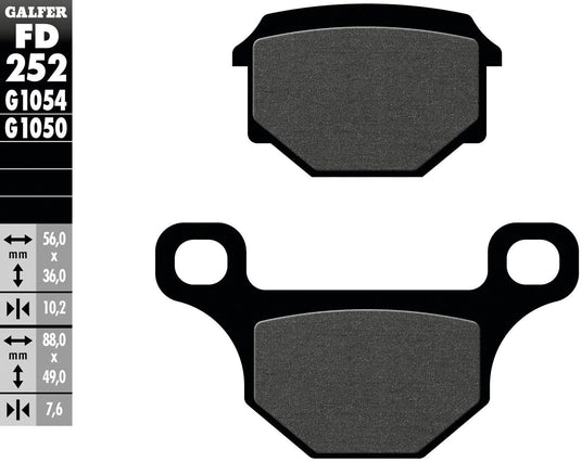Galfer remblokken fd252 brake pad fd252 g1054 organic standard