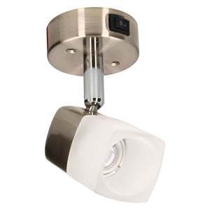 Luna camper en caravan opbouwspot - ece r10 - geborsteld staal met melkglas