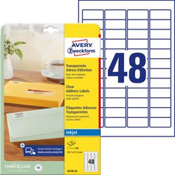 Avery inkjet adresetiketten 1.200 stuks wit