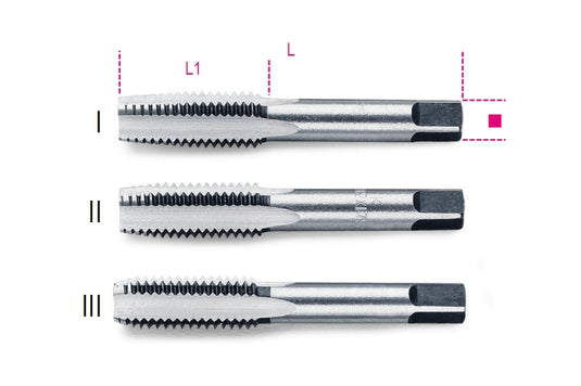 Beta handtappen, grove spoed, metrische draad verchroomd staal 430 5 - 004300005