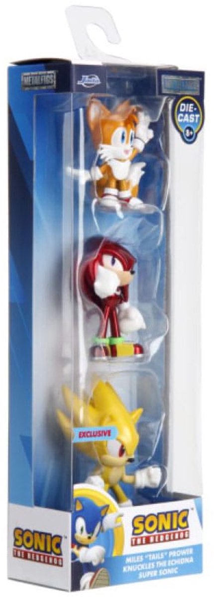 Jada toys sonic the hedgehog nano metalfigs diecast mini figuur 3-pack 5 cm mini-figuur