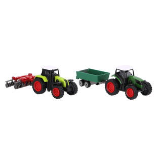 No brand boerderijset met 2 tractoren en 2 accessoires | 4 stuks