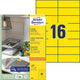 Etiketten avery zweckform universeel geel 37 x 105 mm