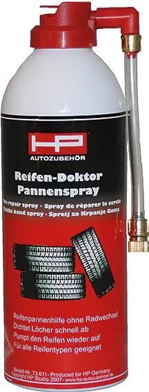 Hp pannenspray reifen-doktor tire sealant 400ml with brass valve