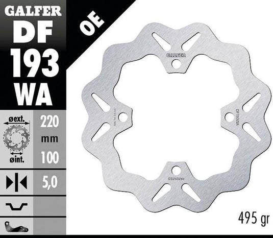 Galfer golf remschijf df193 rotor df193 type wa rigid