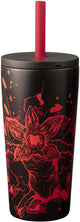 Bialetti stranger things - thermosbeker met rietje - rvs - 600ml - glow in the dark - reisdrinkbeker